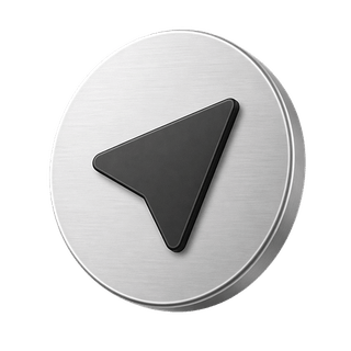 3D send arrow icon as decorative element on contact us page